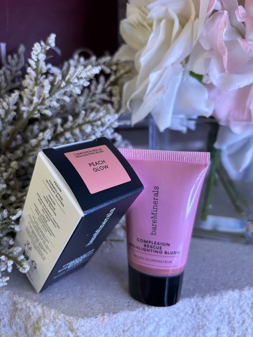 NIB - bareMinerals - Complexion Rescue Highlighting Blush - Peach Glow